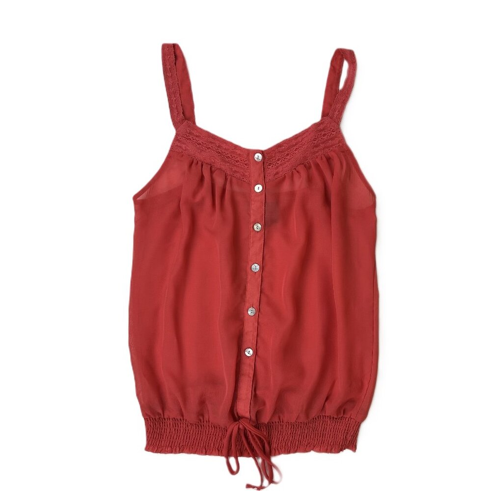 Full Tilt Women/Teen Sheer Orange Top